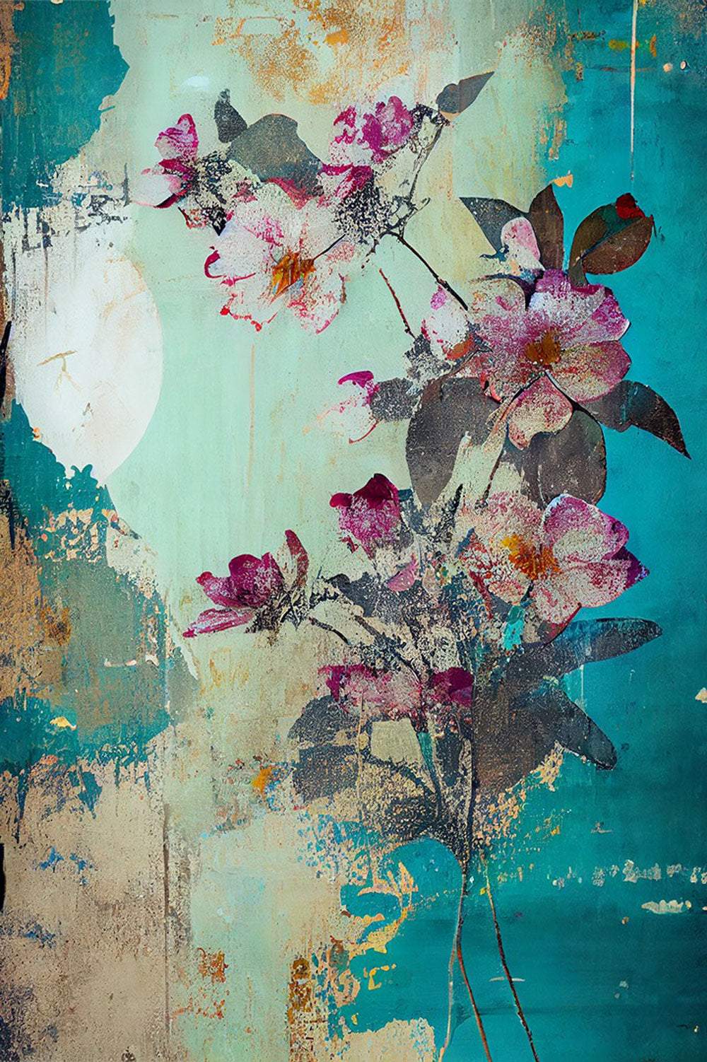 Faded Flowers - Artist by Whimsykel Designs - Art Prints, Decoupage Rice Paper, Flat Canvas Prints, Giclee Prints, Photo Prints, Poster Prints