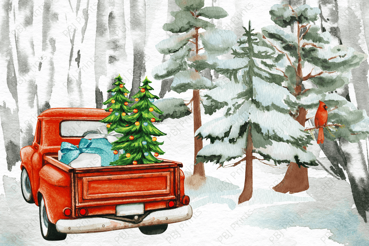 Road Trip - Artist by Twist My Armoire - Christmas, crafting decoupage paper, crafting rice paper, crafts decoupage paper, DIY, Holiday, Presents, Santa, snow, Tree, Truck, Vintage Truck, Winter