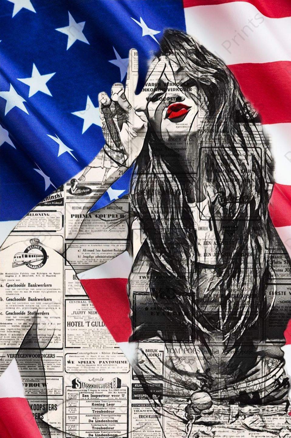 American Peace - Artist by Davina Dell Design - Art Prints, Decoupage Rice Paper, Flat Canvas Prints, Giclee Prints, Photo Prints, Poster Prints