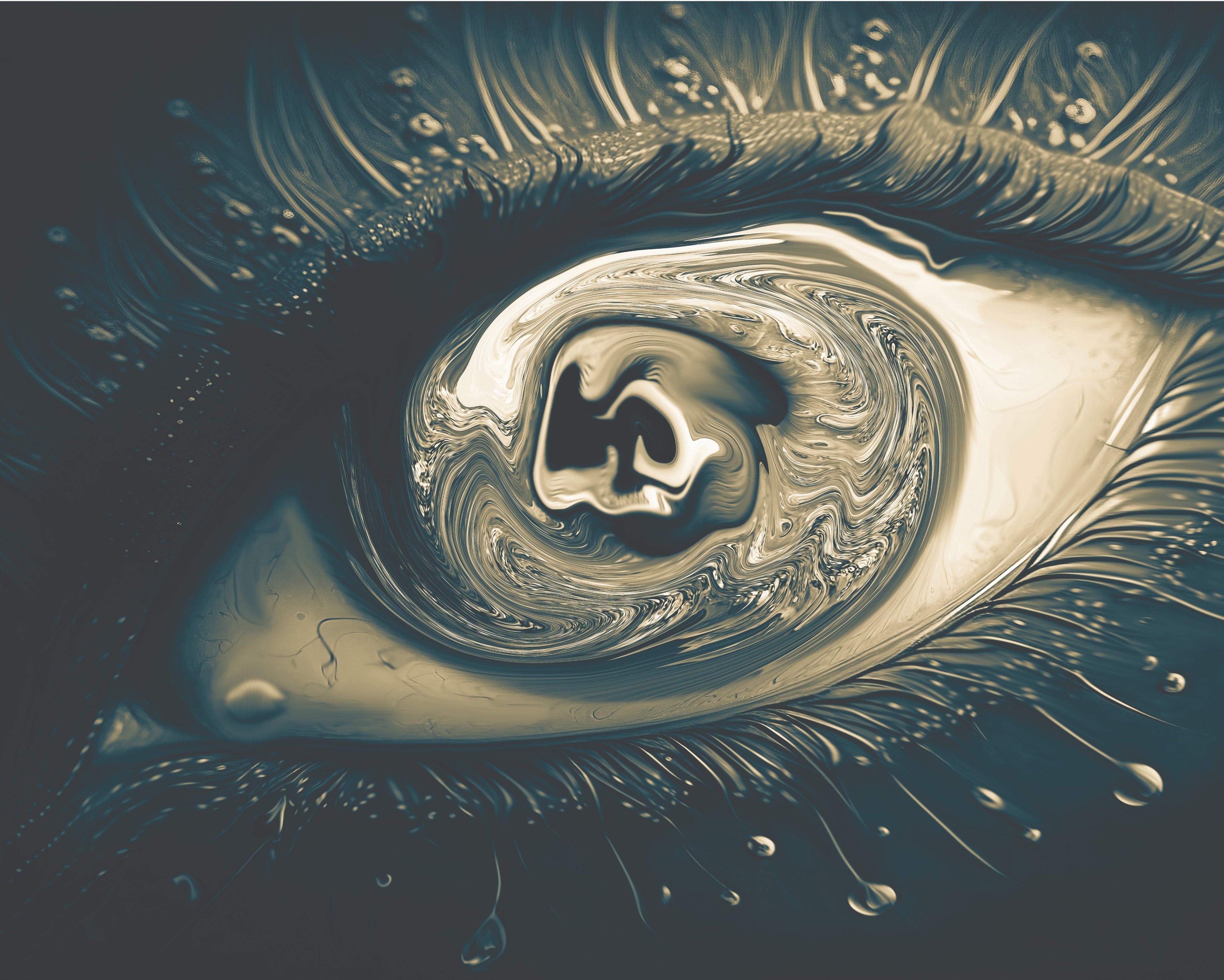 Black and White Eye WJa - Artist by WeJo Arts - Art Prints, Decoupage Rice Paper, Flat Canvas Prints, Giclee Prints, Photo Prints, Poster Prints