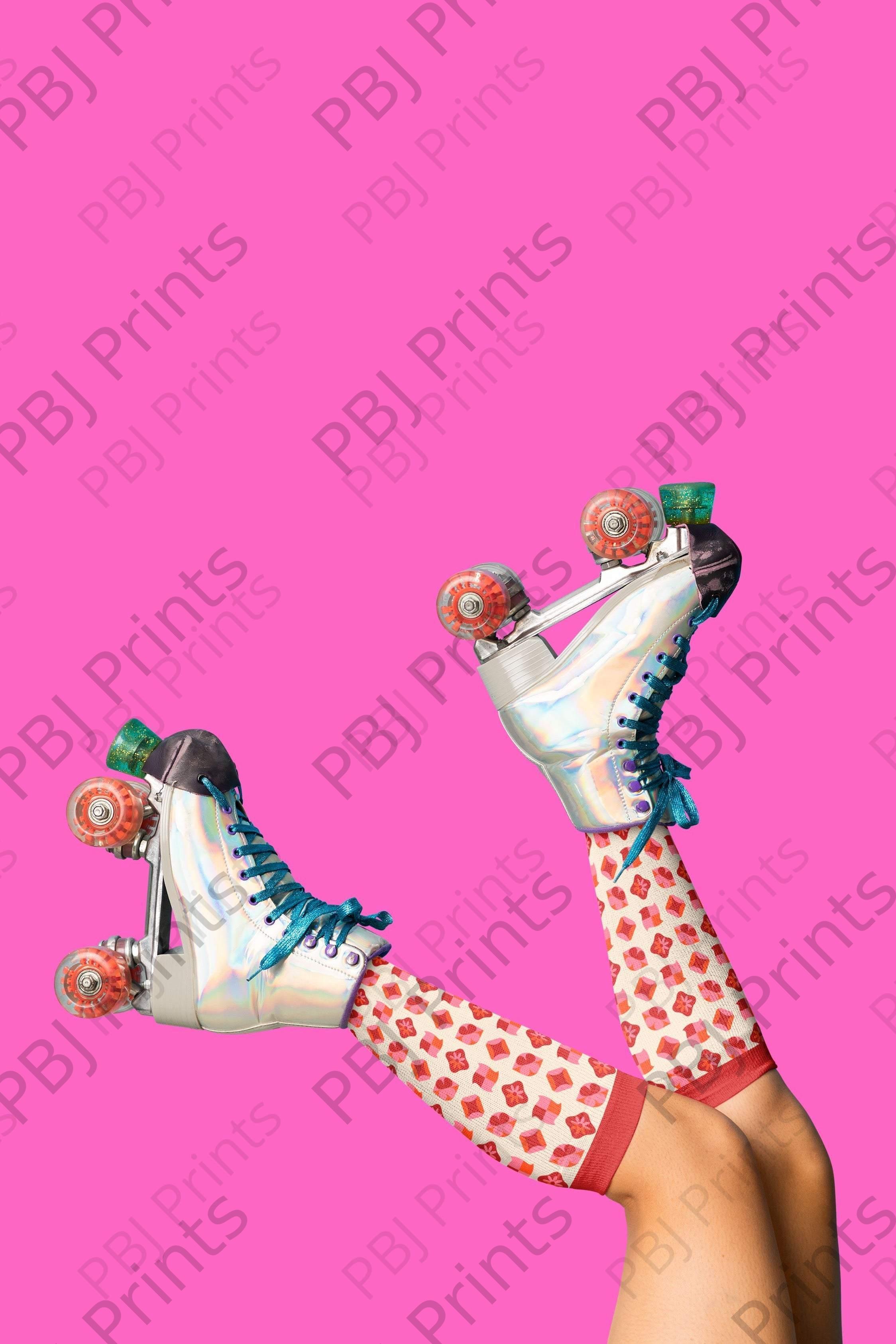 Bubblegum Skates - Artist by Sarah Lopp - Art Prints, Decoupage Rice Paper, Flat Canvas Prints, Giclee Prints, Photo Prints, Poster Prints