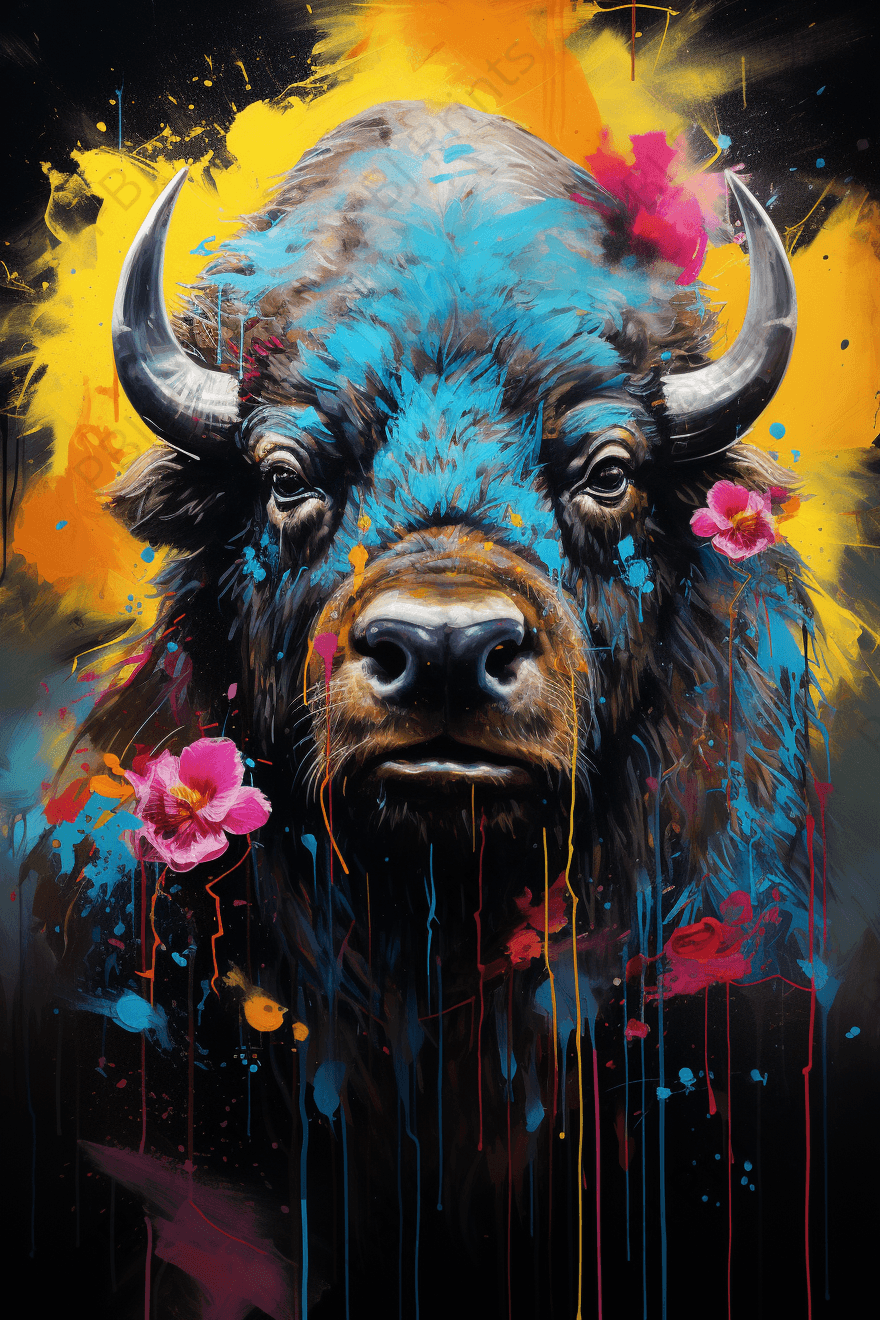 Buffalo Power - Artist by Audrey Hughes -