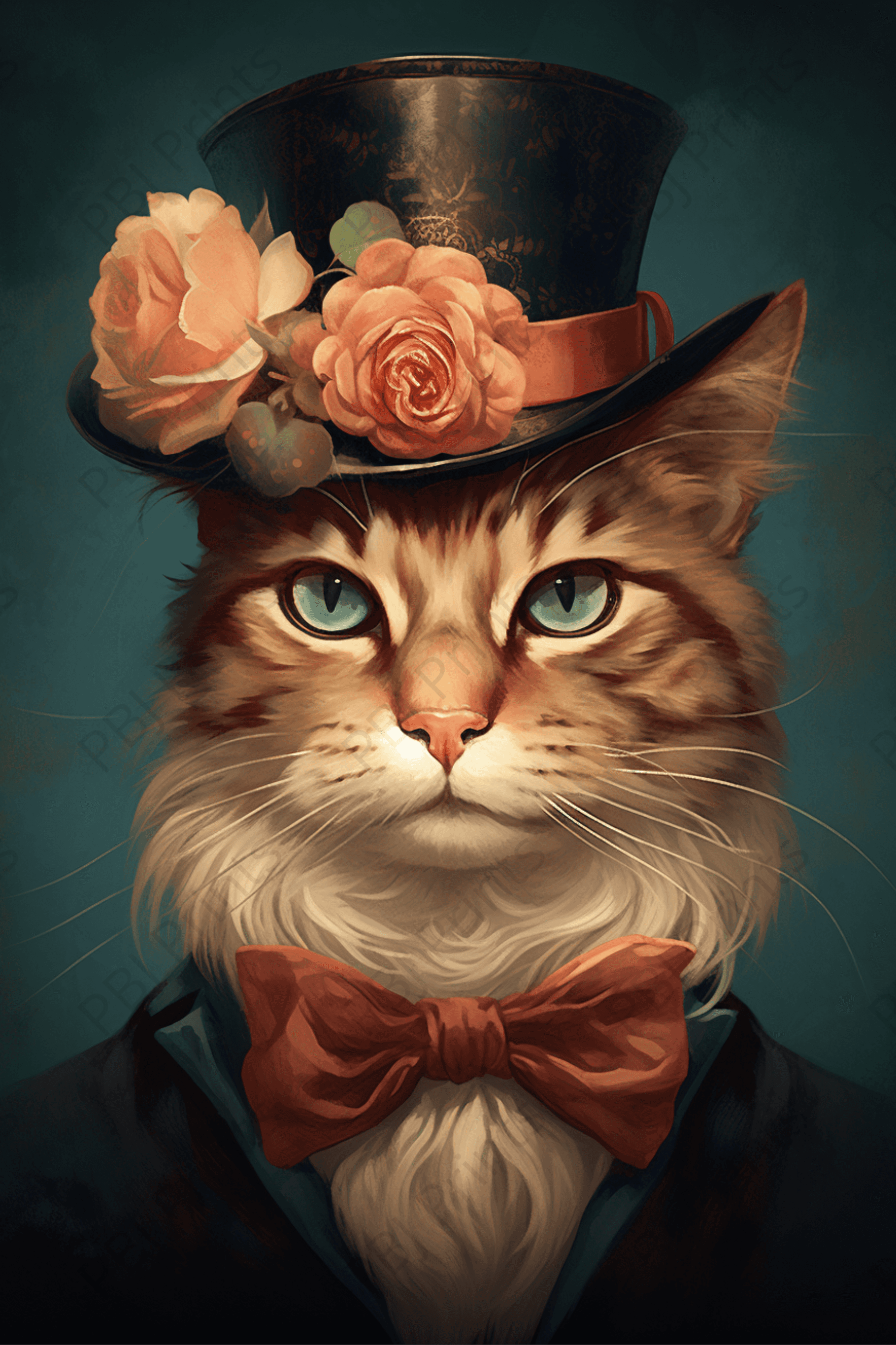 Cat Swag - Artist by Audrey Hughes - Art Prints, Decoupage Rice Paper, Flat Canvas Prints, Giclee Prints, Photo Prints, Poster Prints