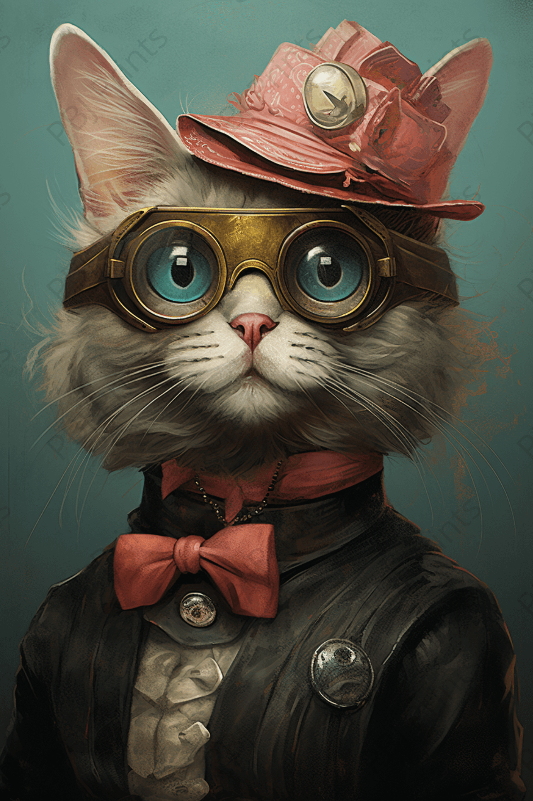 Catherine the Cat - Artist by Audrey Hughes - Art Prints, Decoupage Rice Paper, Flat Canvas Prints, Giclee Prints, Photo Prints, Poster Prints