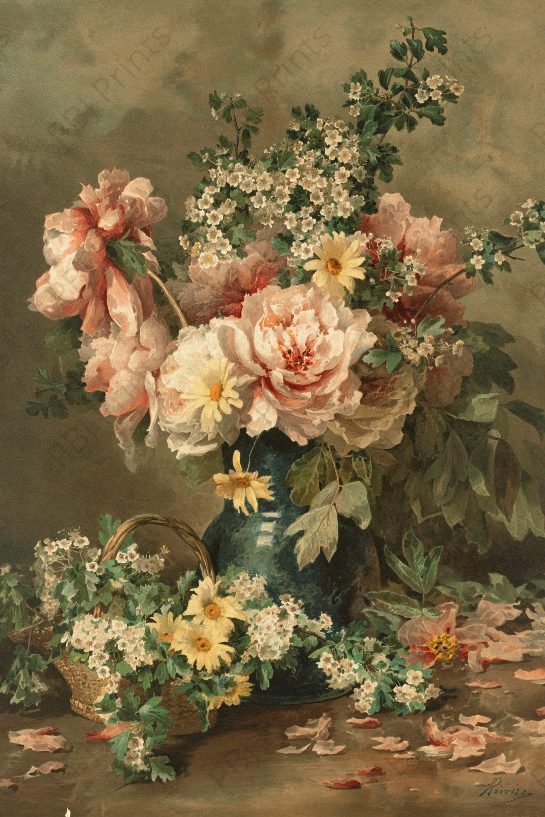 Delicate Bouquet - Artist by Renewed Spirit Home - Art Prints, Decoupage Rice Paper, Flat Canvas Prints, Giclee Prints, Photo Prints, Poster Prints