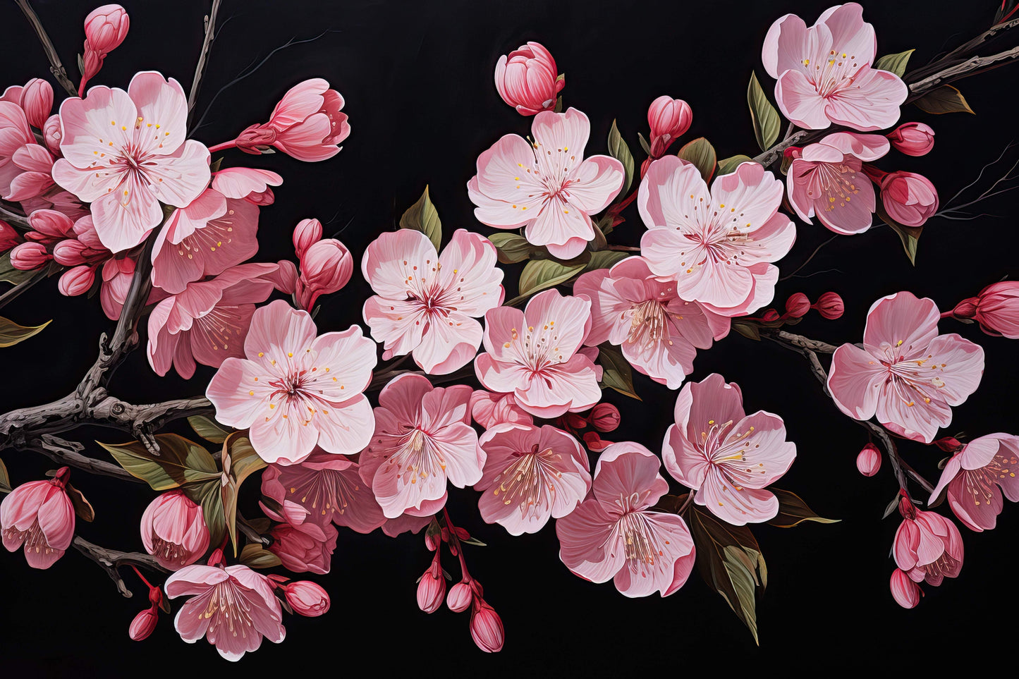 Delicate Cherry Blossoms - Artist by INKWELL DESIGNERS® - Flowers