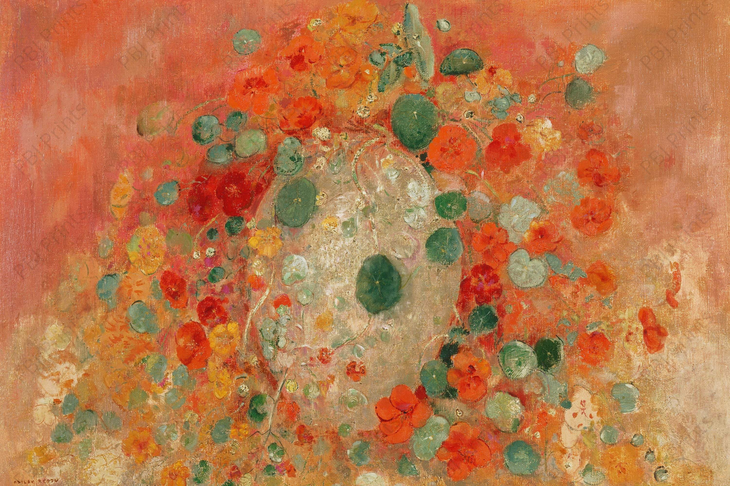 Nasturtium Flower - Artist by Renewed Spirit Home - Art Prints, Decoupage Rice Paper, Flat Canvas Prints, Giclee Prints, Photo Prints, Poster Prints