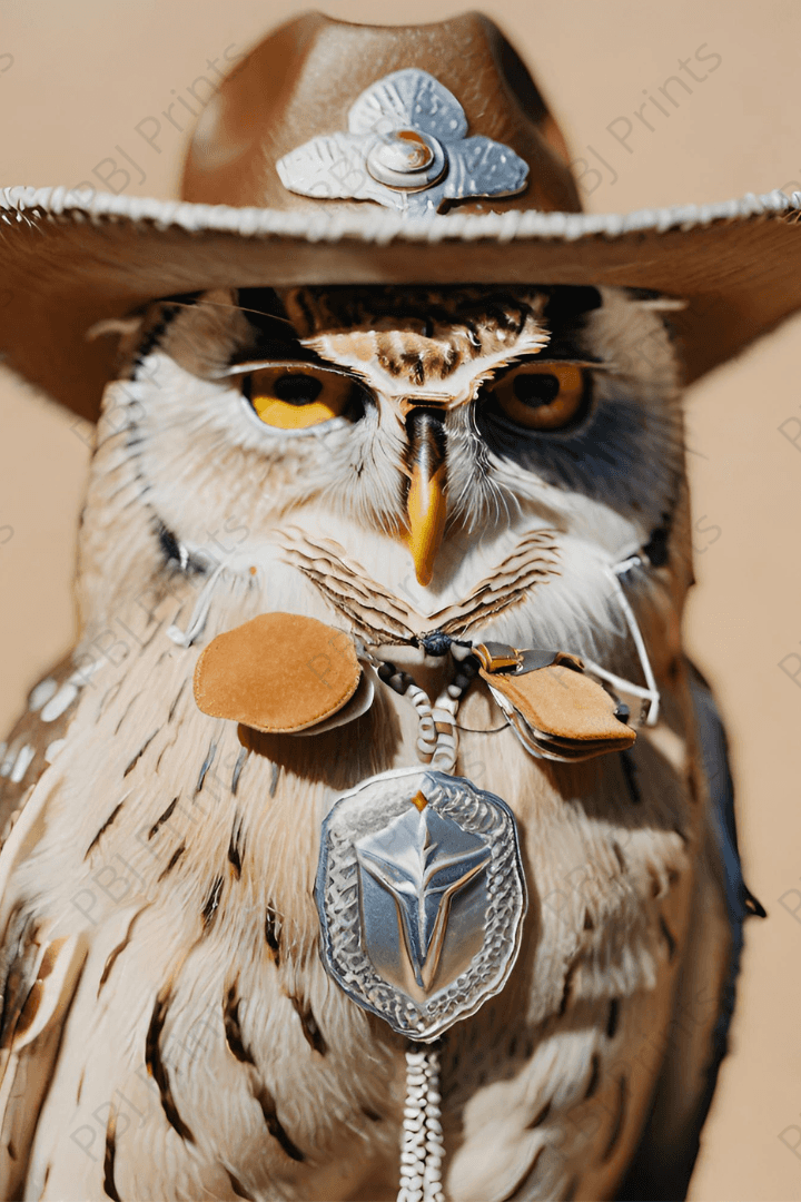 Old Owl West - by Twist My Armoire - AI, Bird, New Arrivals, Owl, Western
