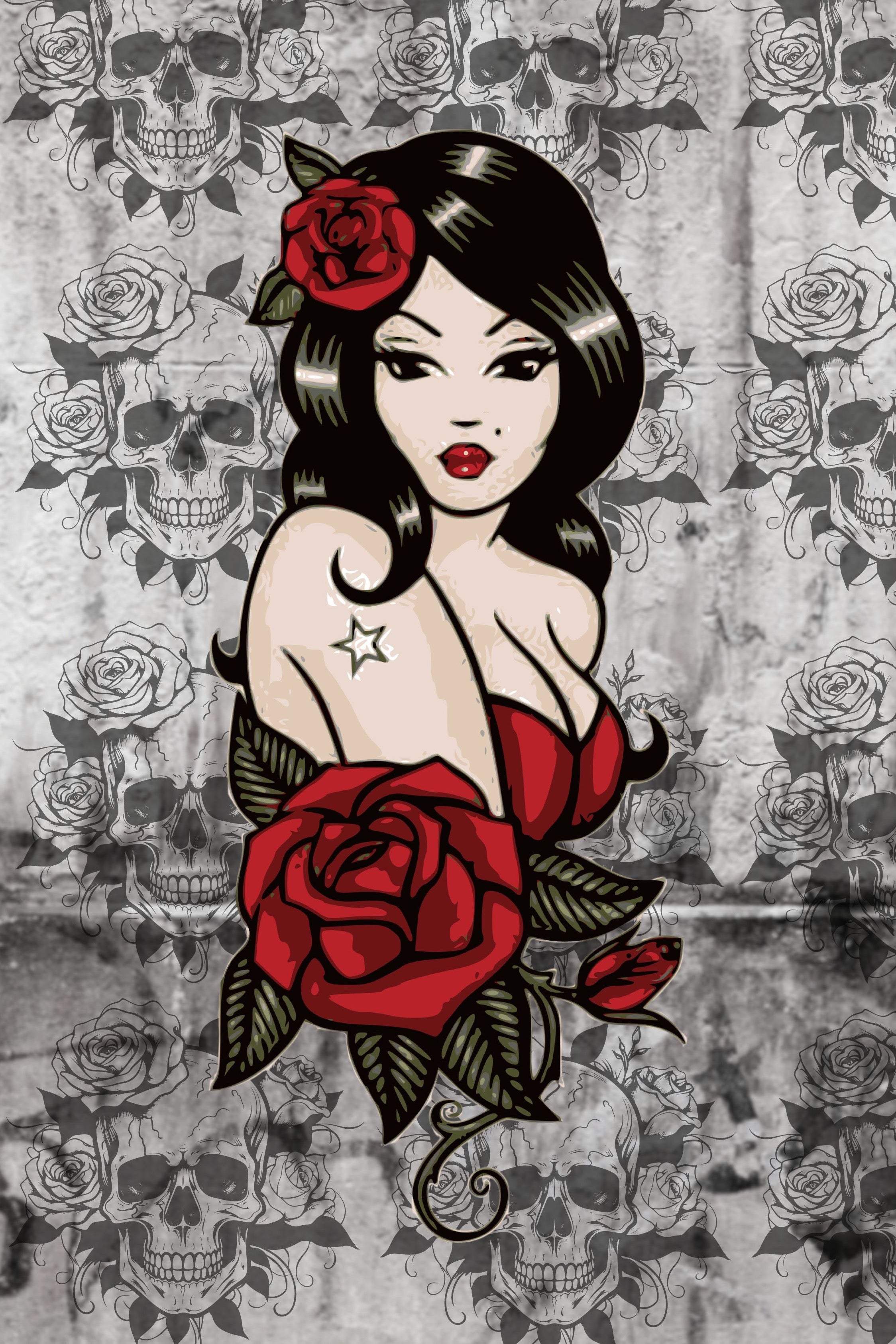 Red Siren - Artist by Sarah Lopp - Art Prints, Decoupage Rice Paper, Flat Canvas Prints, Giclee Prints, Photo Prints, Poster Prints