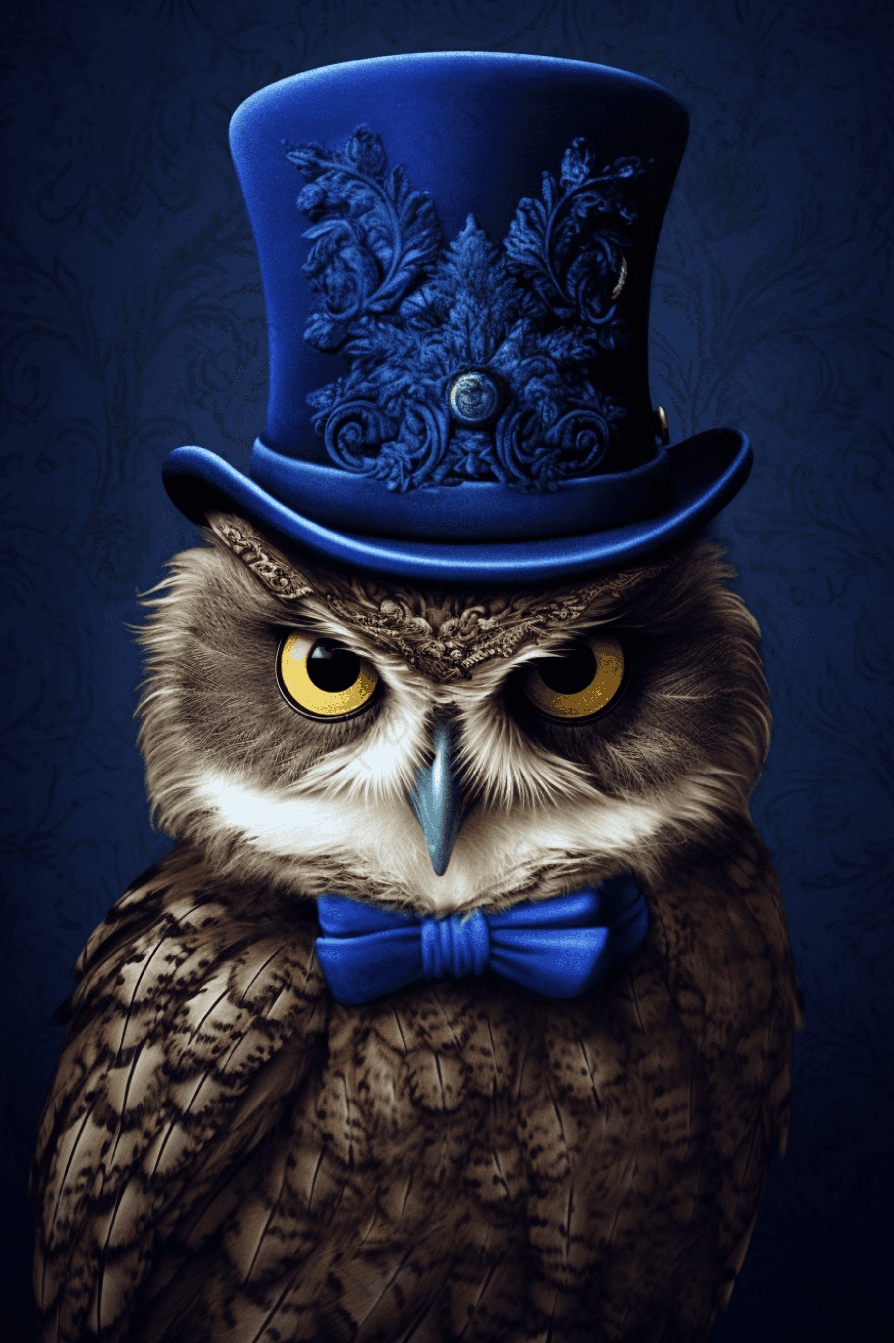 Royal Owl - Artist by Audrey Hughes - Art Prints, Decoupage Rice Paper, Flat Canvas Prints, Giclee Prints, Photo Prints, Poster Prints