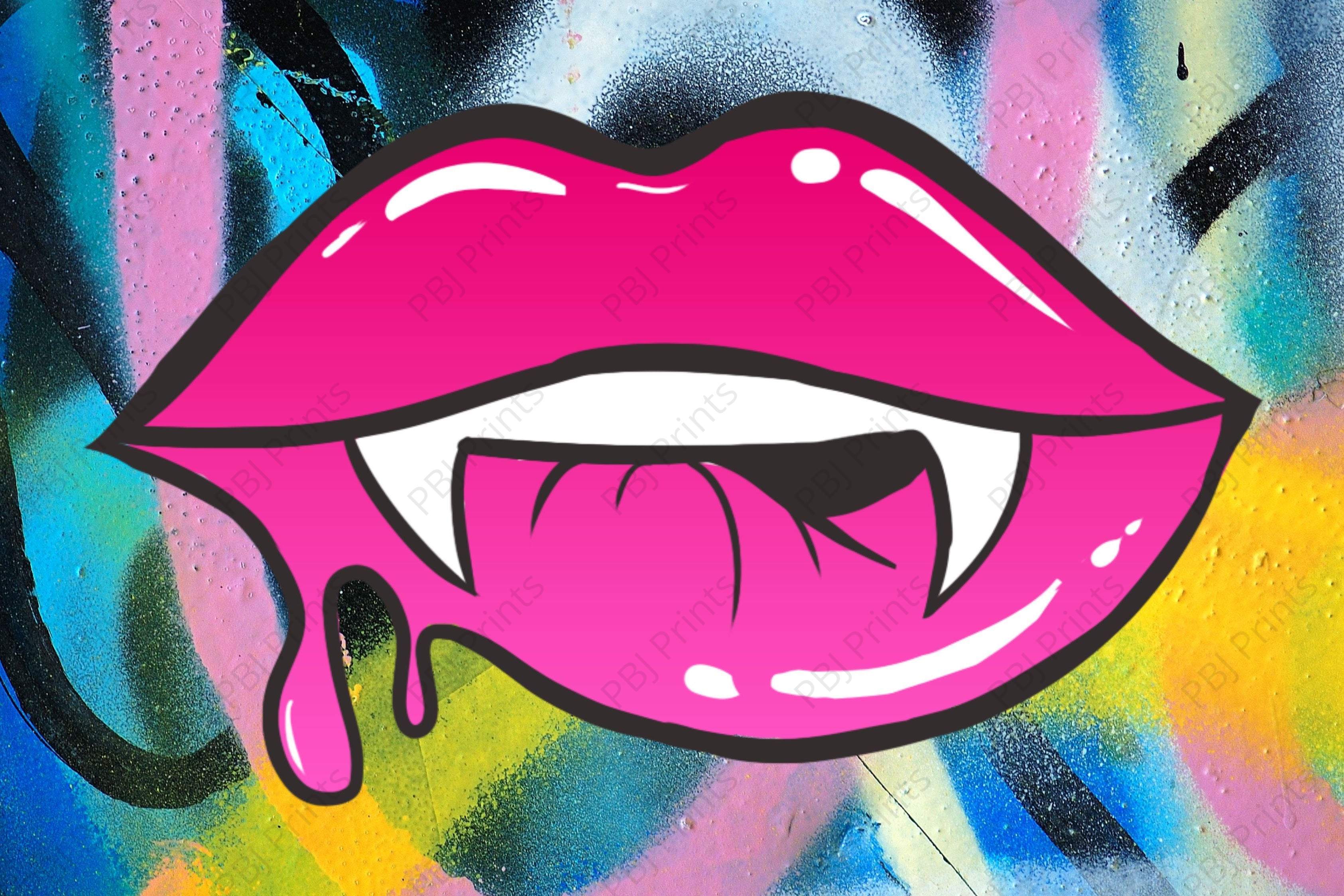 Vampire Graffiti - Artist by Sarah Lopp - Art Prints, Decoupage Rice Paper, Flat Canvas Prints, Giclee Prints, Photo Prints, Poster Prints