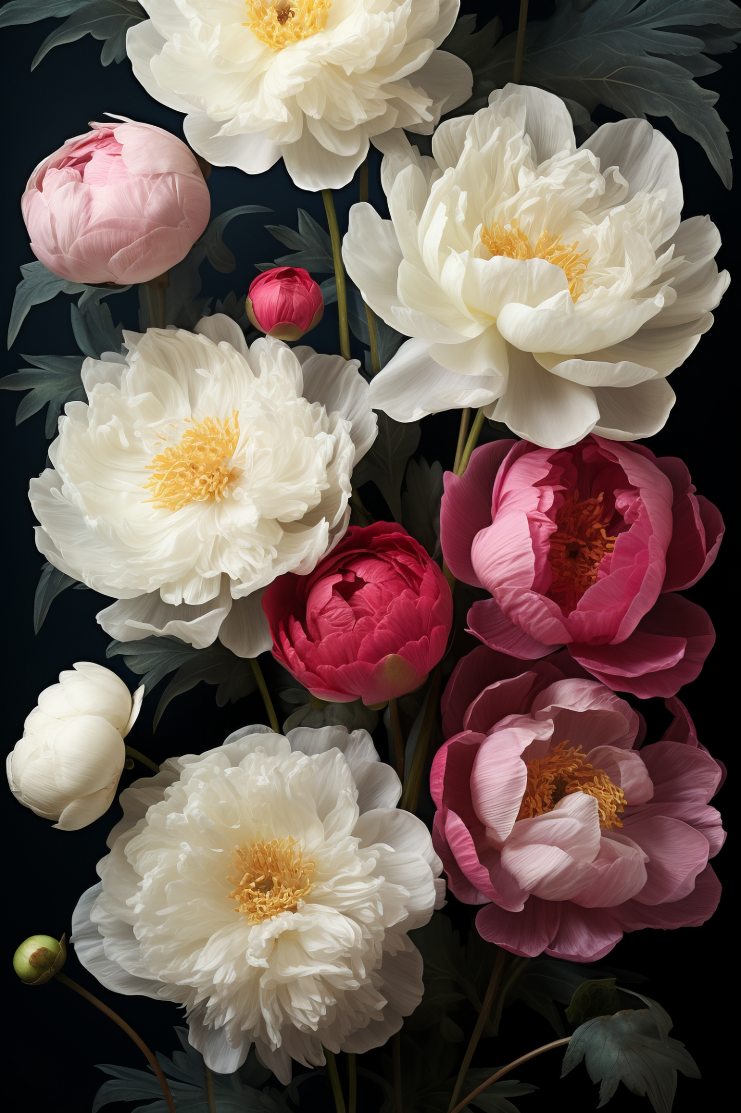 White and Pink Peonies - by INKWELL DESIGNERS® - Ai, Floral, New Arrivals