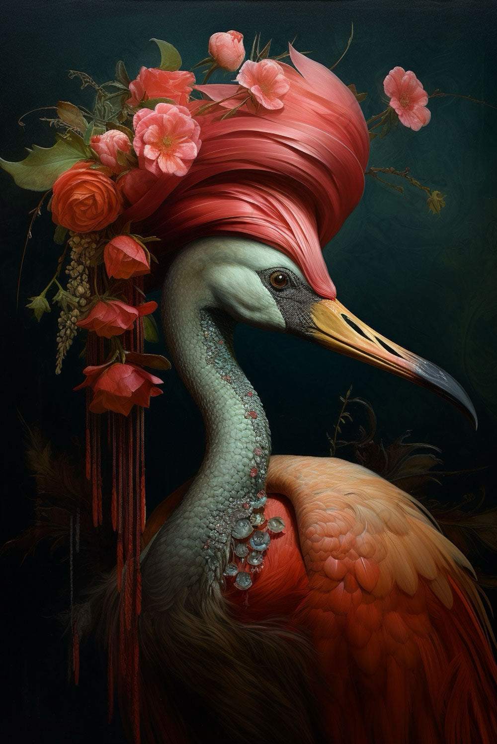 Sue Belle -  by Audrey Hughes - Ai, Birds, Flamingo, New Arrivals
