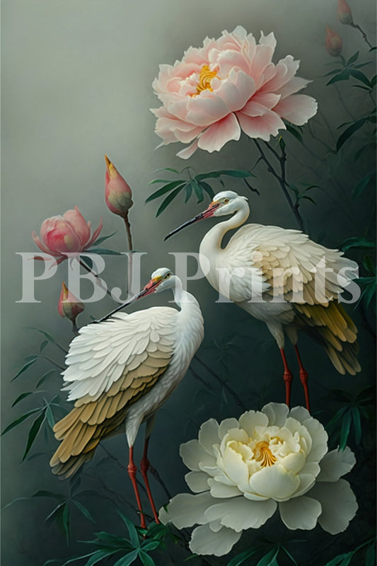 Birds & Peony