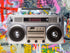 Graffiti Boombox - Artist by Sarah Lopp - Art Print, Decoupage Rice Paper, Flat Canvas Print, Greeting Card, Photo Paper, Poster Print