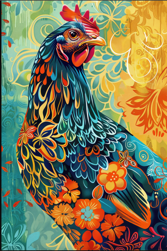 Whimsical Rooster Right