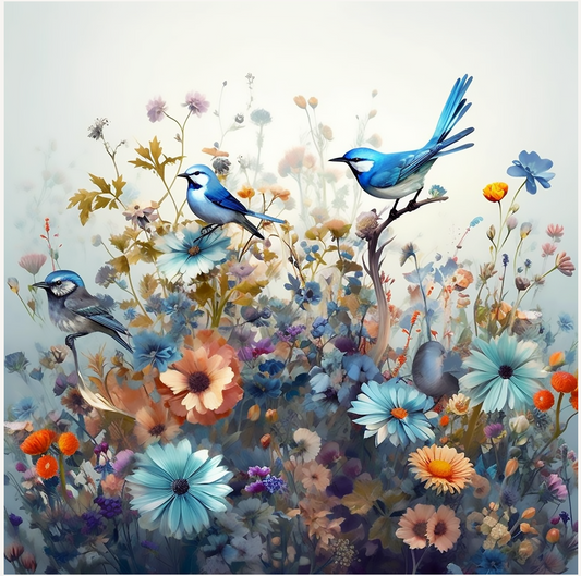 Spring Bird and Flowers 2