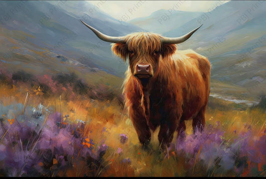 Flora The Highland Cow - Artist by Whimsykel Designs - 