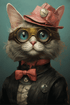 Catherine the Cat - Artist by Audrey Hughes - Art Prints, Decoupage Rice Paper, Flat Canvas Prints, Giclee Prints, Photo Prints, Poster Prints