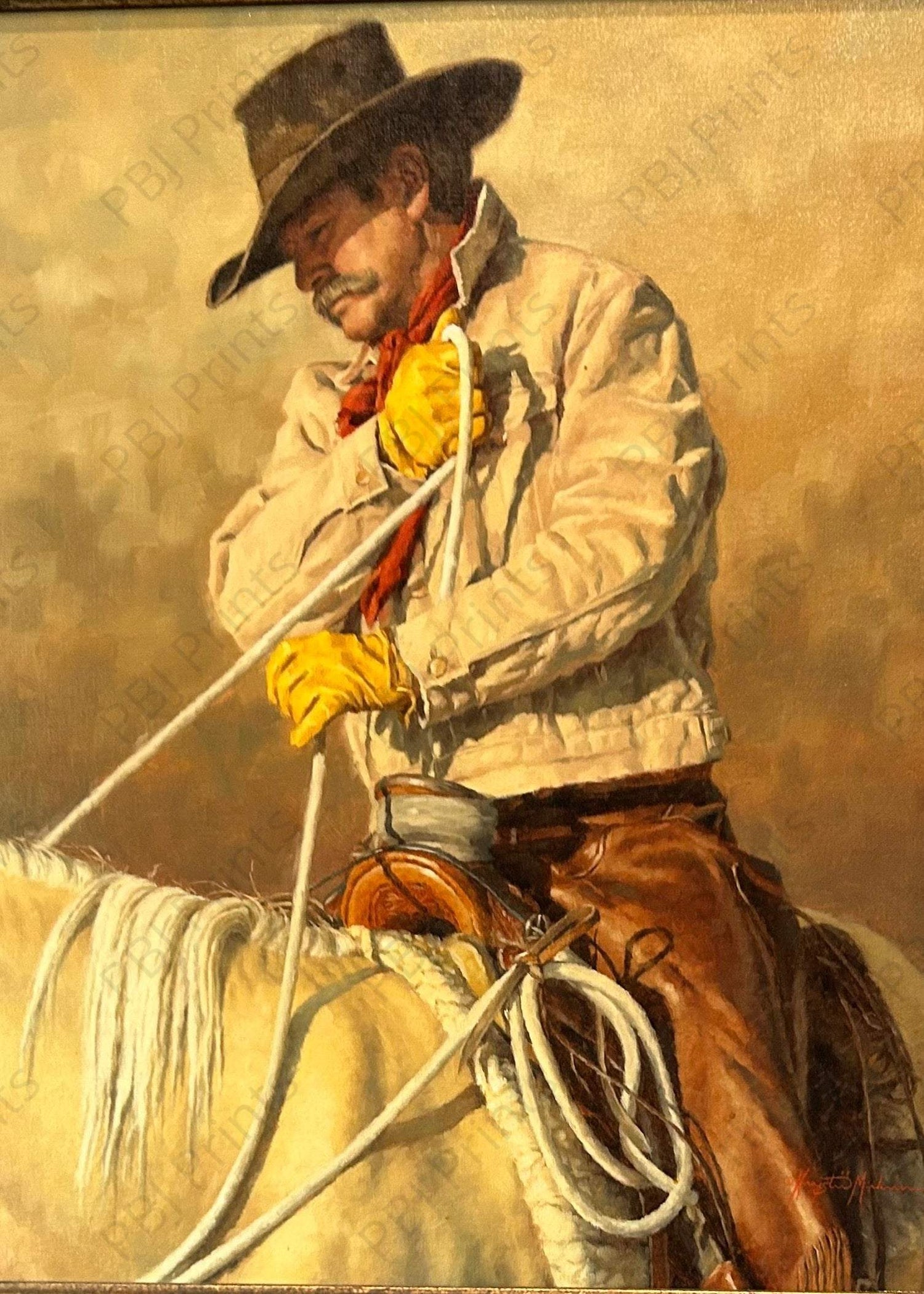 Cowboy - Artist by Davina Dell Design - Art Prints, Decoupage Rice Paper, Flat Canvas Prints, Giclee Prints, Photo Prints, Poster Prints
