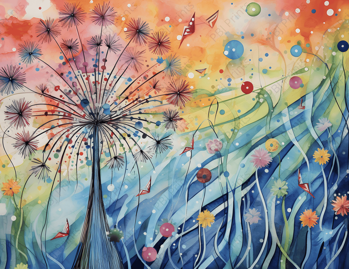 Dandelion Celebration the 4th - Artist by 2chattychicks teaching eclectic creations - 