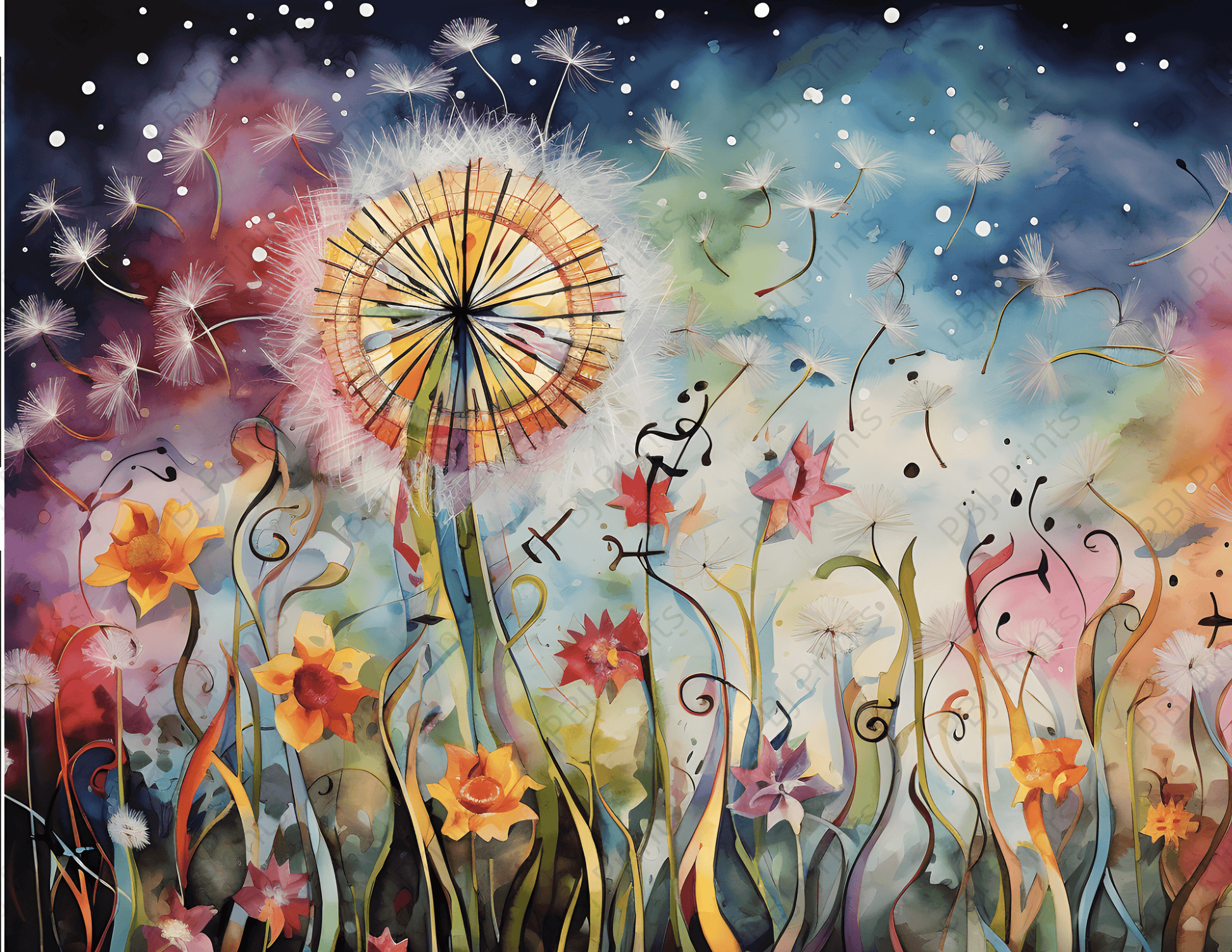 Dandelion Dancing - Artist by 2chattychicks teaching eclectic creations - 