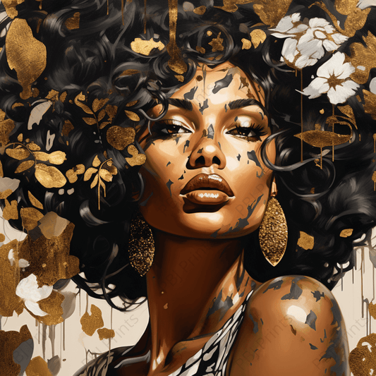 Diva Vibes - Artist by Audrey Hughes - Black Artist, Black Woman, Empowerment, Floral