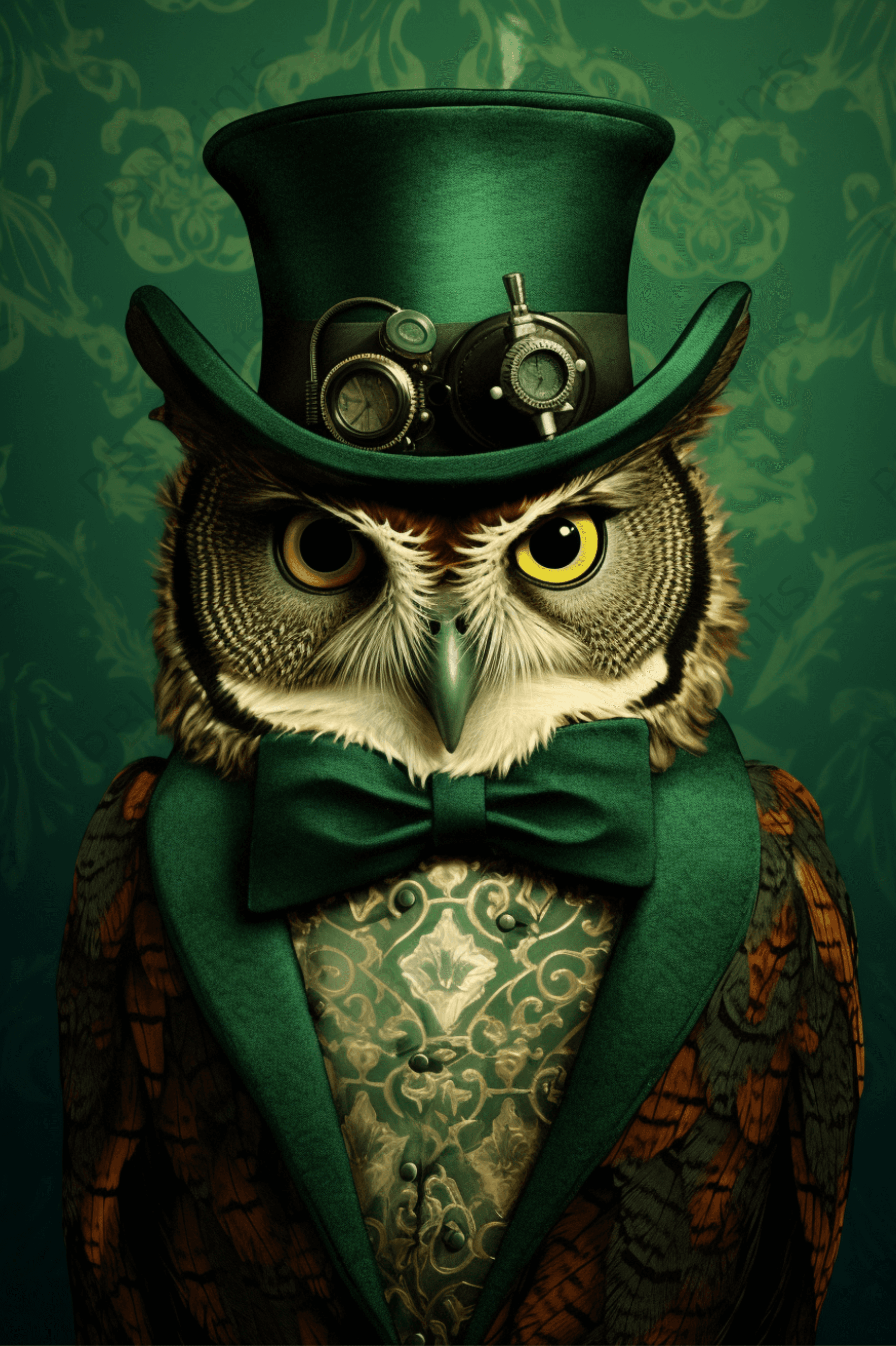 Emerald Owl - Artist by Audrey Hughes - 