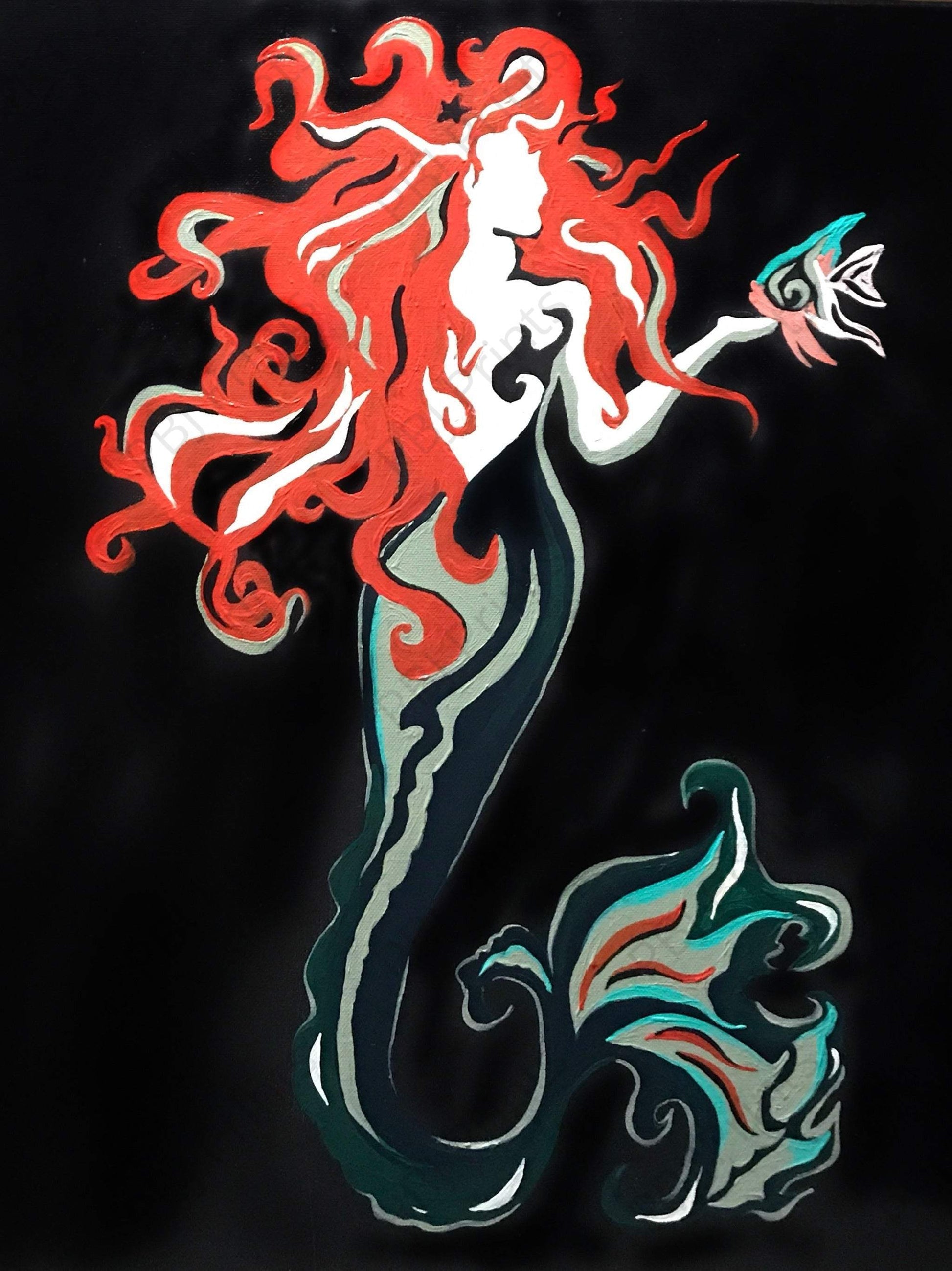 Fiery Mermaid - Artist by JJ Bean Designs with Cheryl - New Arrivals