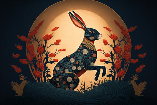 Floral Moonlit Hare