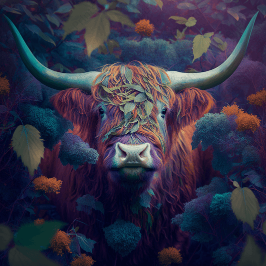 Highland Cow of Purple Rain - Artist by Fresh Start Studio Photography - 