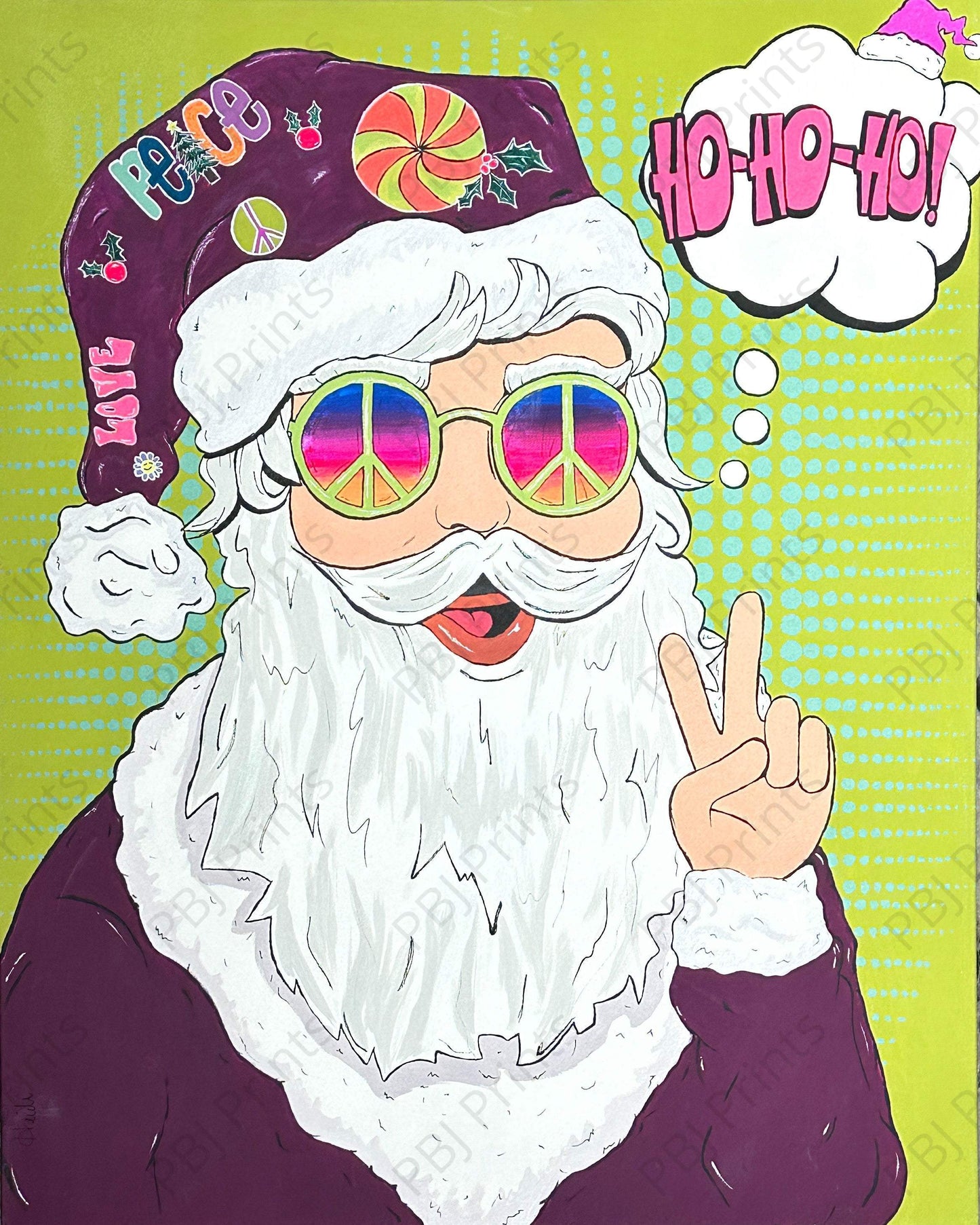 Hippy Santa - Artist by Heidi Hammond - New Arrivals