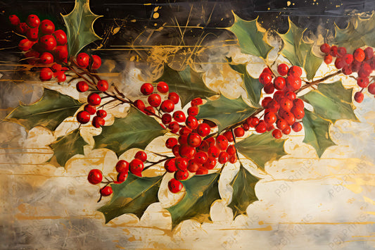 Holly Berries - Artist by INKWELL DESIGNERS® - Christmas