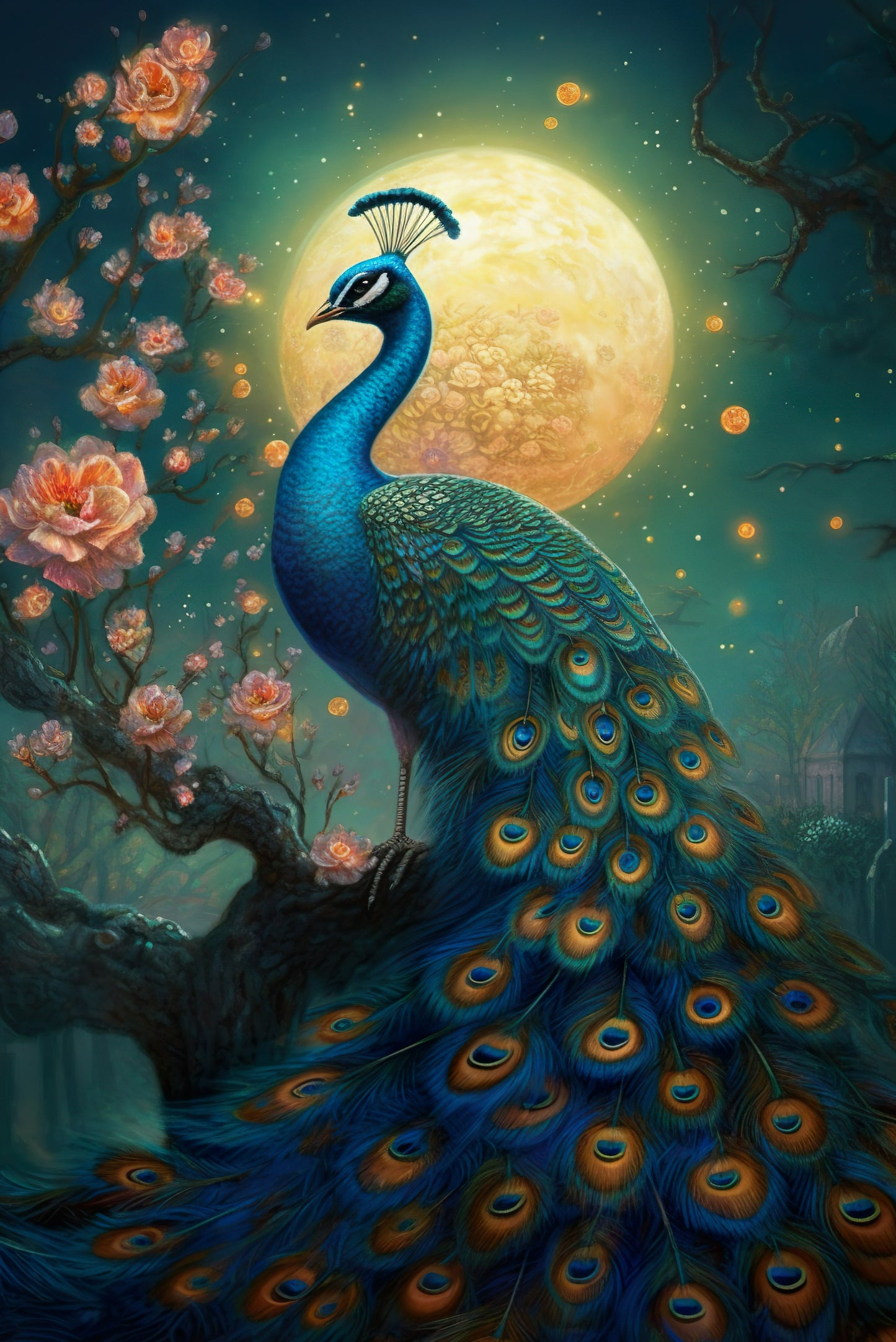 Moonlit Peacock