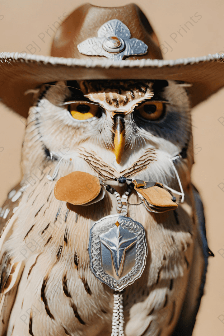 Old Owl West -  by Twist My Armoire - AI, Bird, New Arrivals, Owl, Western