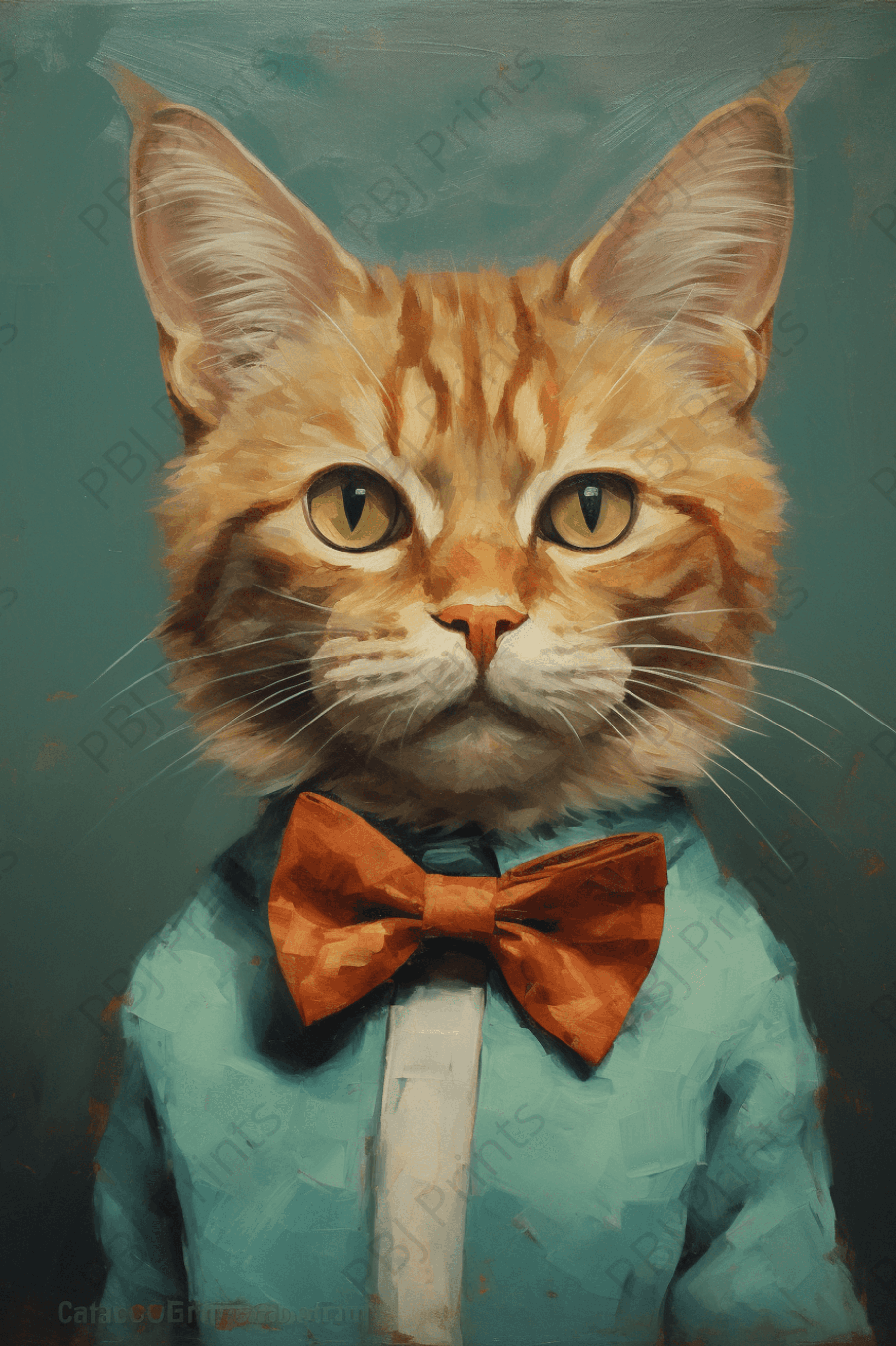 Oscar the Cat - Artist by Audrey Hughes - Art Prints, Decoupage Rice Paper, Flat Canvas Prints, Giclee Prints, Photo Prints, Poster Prints