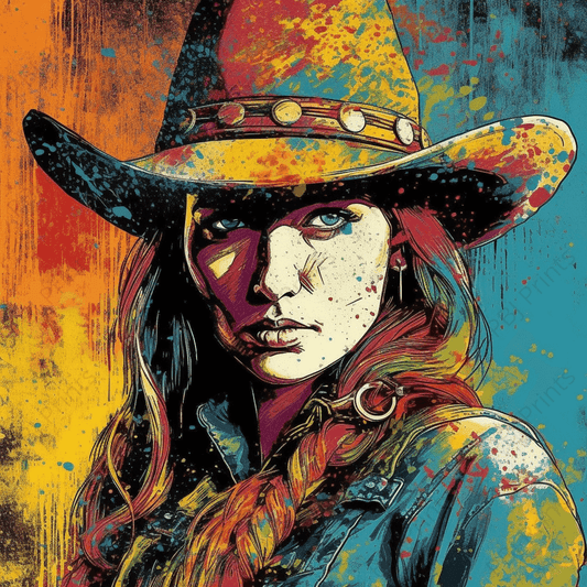 Pop of Color Cowgirl - Artist by Fresh Start Studio Photography - cowgirl, Flowers, popart, Western