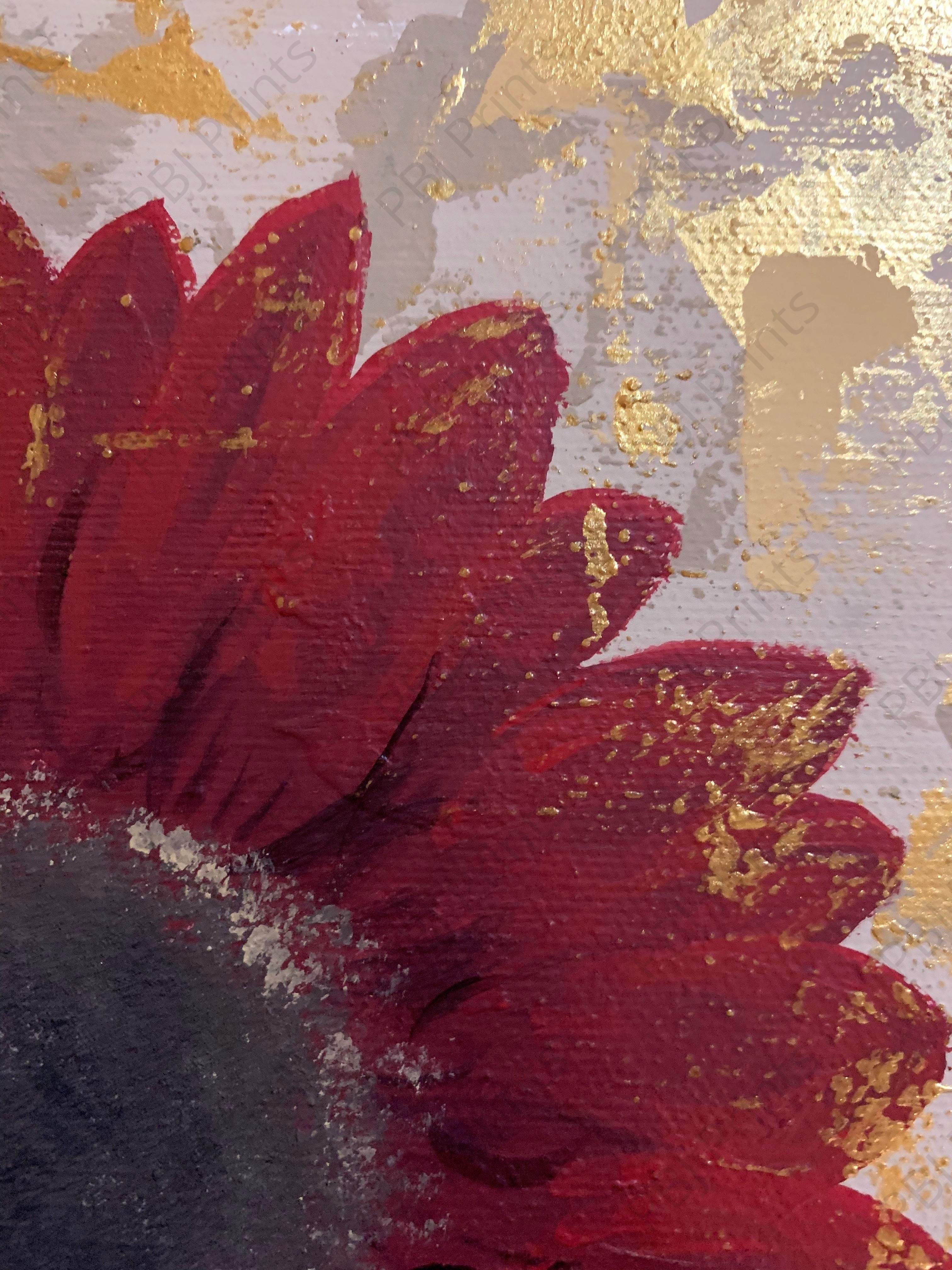 Red Velvet Sunflower Petals - Artist by Renewed Spirit Home - Art Print, Decoupage Rice Paper, Flat Canvas Print, Giclee Print, Photo Paper, Poster Print