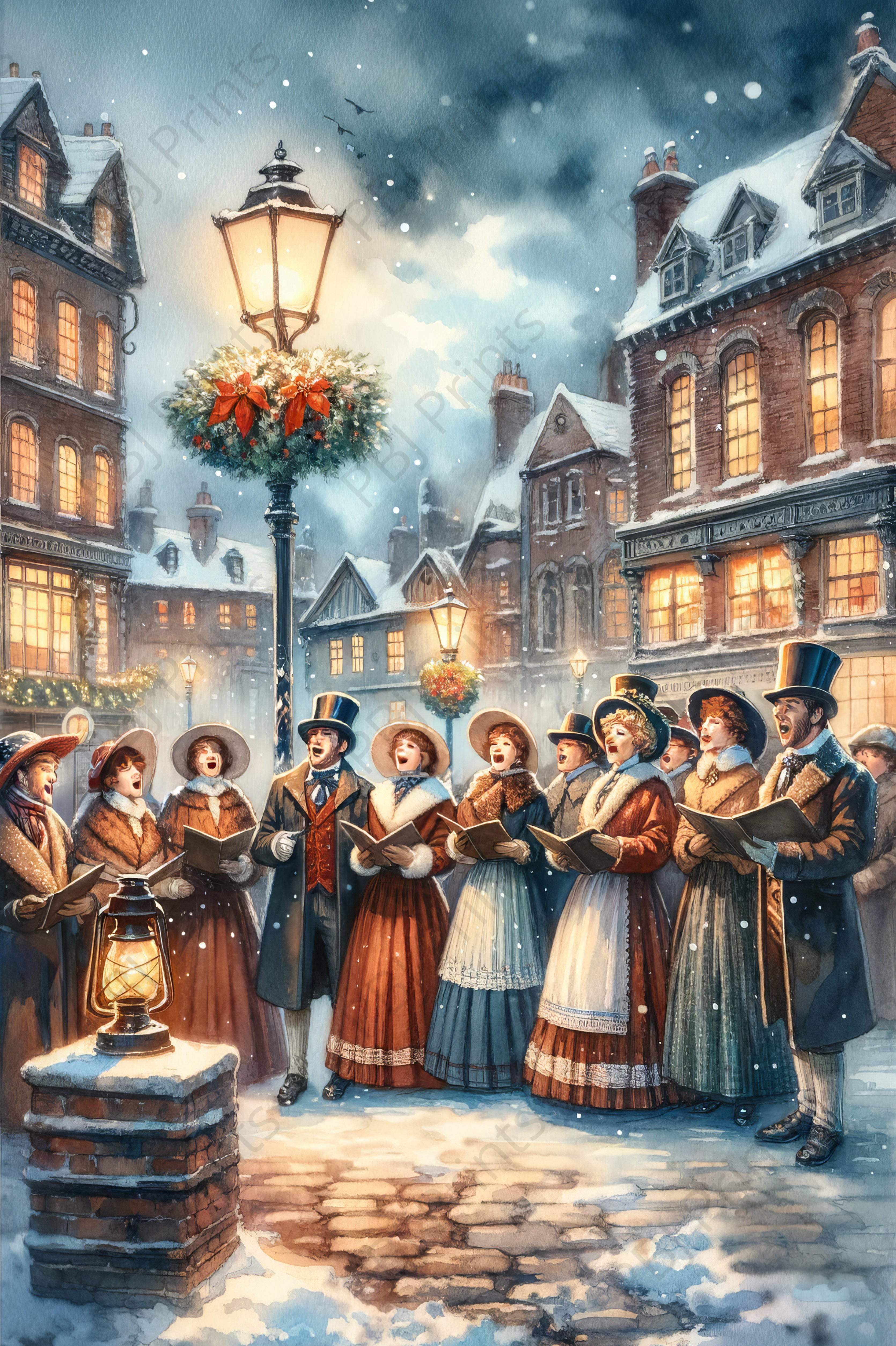 The Christmas Carolers -  by INKWELL DESIGNERS® - AI, Holiday, New Arrivals
