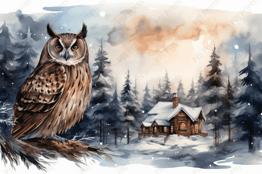 The Snow Owl -  by INKWELL DESIGNERS® - AI, New Arrivals