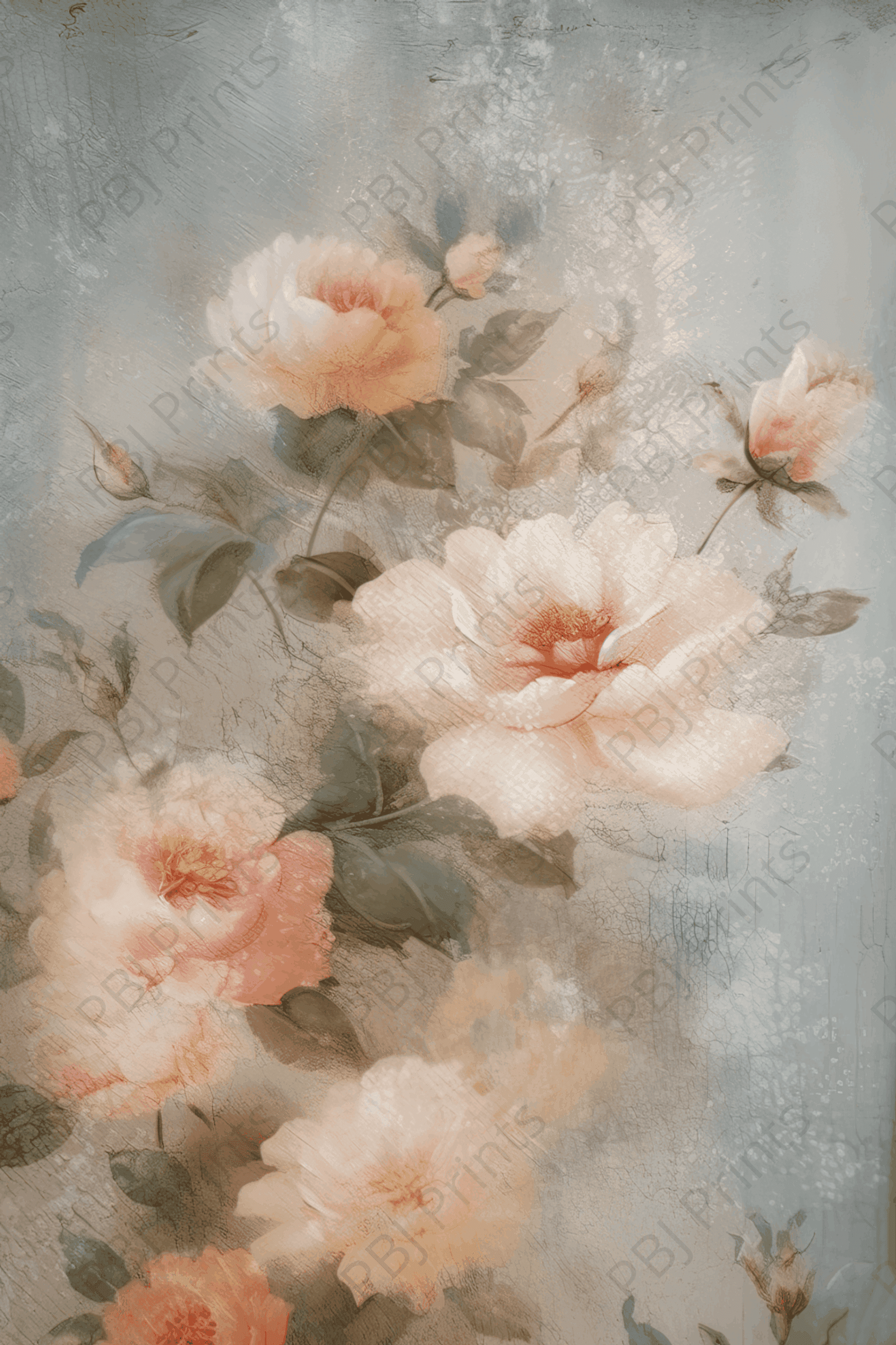 Weathered Roses - Artist by Whimsykel Designs - Art Prints, Decoupage Rice Paper, Flat Canvas Prints, Giclee Prints, Photo Prints, Poster Prints