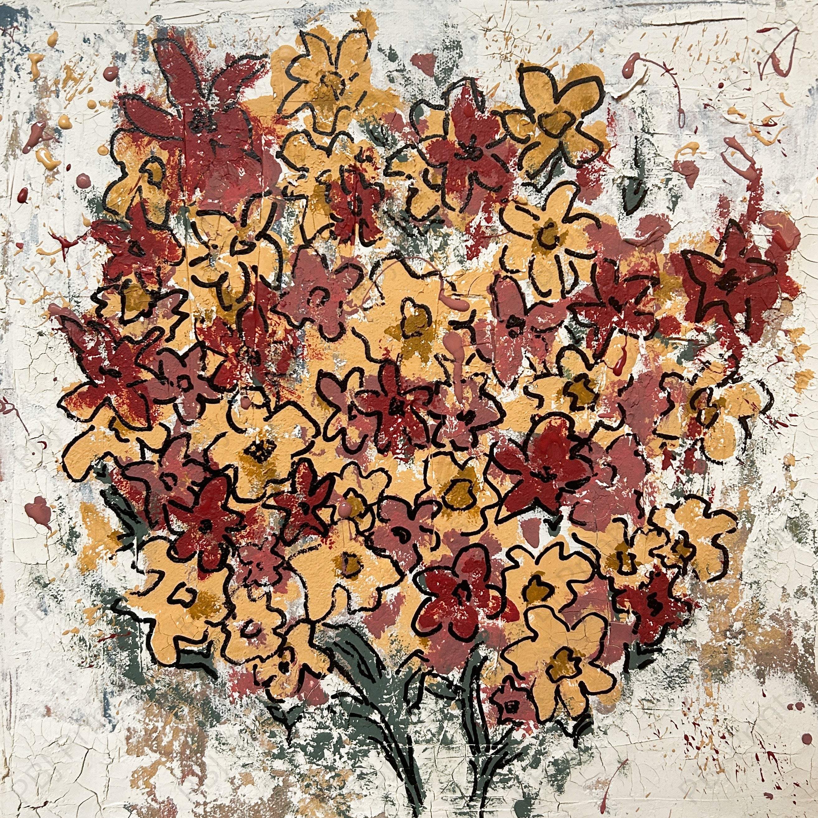 Wildflower Bouquet - Artist by Renewed Spirit Home - Art Prints, Decoupage Rice Paper, Flat Canvas Prints, Giclee Prints, Photo Prints, Poster Prints, Scrapbook Paper