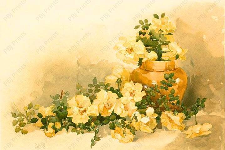 Yellow Roses - Artist by Renewed Spirit Home - Art Prints, Decoupage Rice Paper, Flat Canvas Prints, Giclee Prints, Photo Prints, Poster Prints