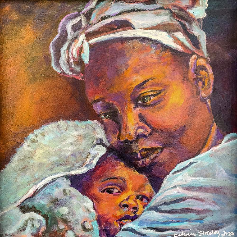 Mother and Child Reunion - Artist by CatherineStotesberyArt - Handpainted, Human Art
