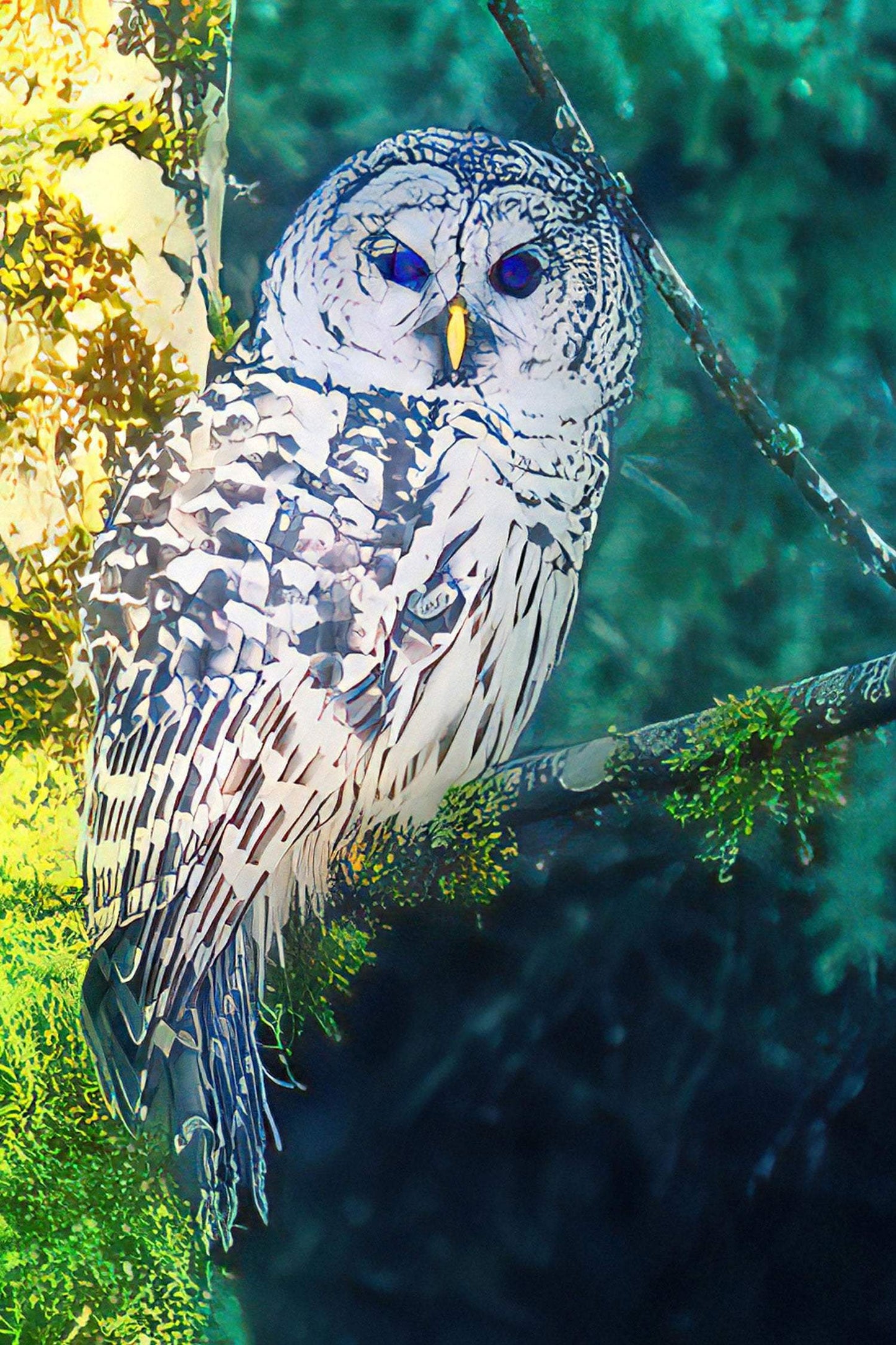 Blue Eyed Barred Owl - Artist by Darin E Hartley Photography - 