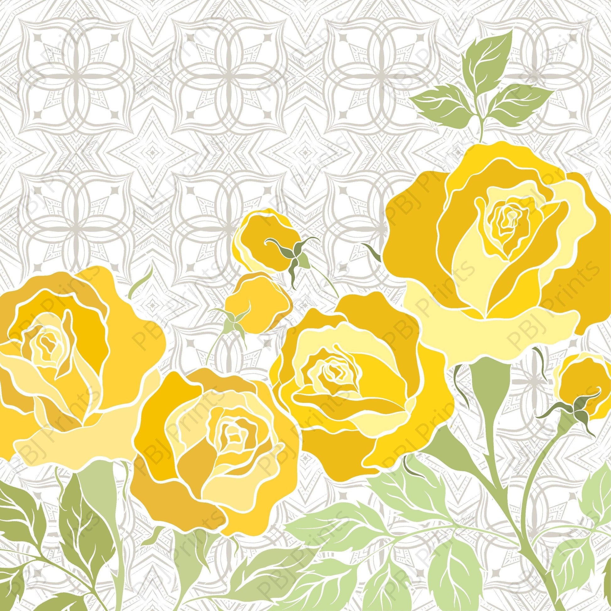 Art Deco Roses - Artist by Thistle and Grace - 