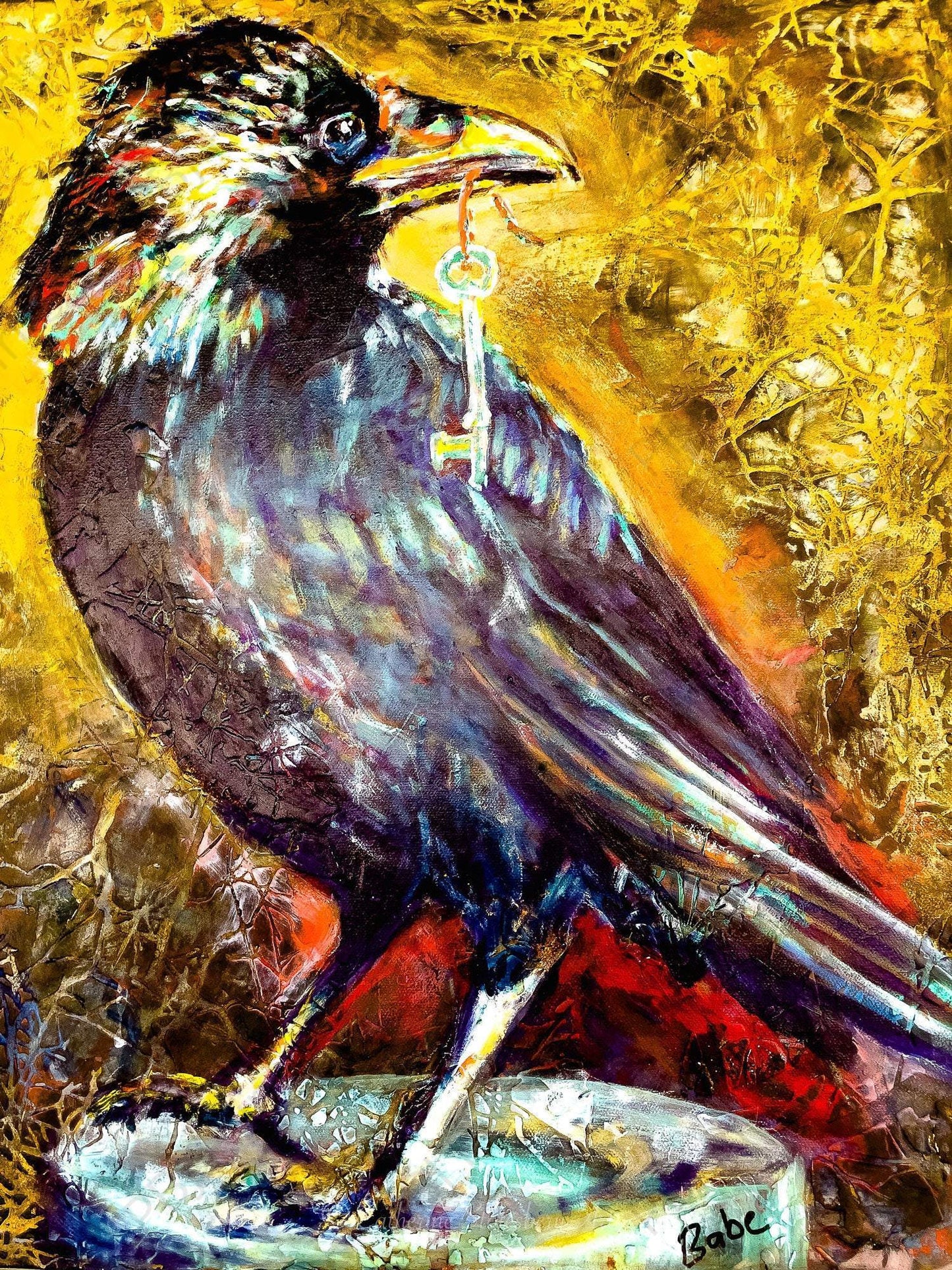Malachi The Crow - Artist by CatherineStotesberyArt - Bird, Handpainted, Human Art