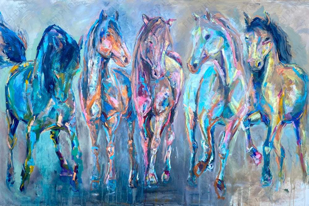 Wild Horses - Artist by Anissa Marie - Handpainted, Human Art